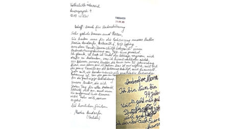 Dankesbrief einer Antragstellerin: Vielen Dank für die Unterstützung. Sie haben für uns die Betreuung unserer Mutter aus dem Fonds Demenzhilfe Österreich einen Unterstützungsbeitrag von 900 Euro gewährt. Ich glaube, ich habe im Trubel des Alltags vergessen, mich dafür zu bedanken, was ich hiermit machen möchte. Wir betreuen unsere Mutter, die heute ihren 95. Geburtstag feiert, nun schon seit 10 Jahren. Das ist nur möglich, weil sich die ganze Familie an der Betreuung beteiligt, auch finanziell. Jeder weiß, wie kostenintensiv eine qualitativ hochwertige Betreuung ist. Von der ganzen Familie Danke für die großzügige Unterstützung. Unsere Mutter, die sich jeden Tag für alles bedankt, schließt sich an, auch wenn Sie aufgrund ihrer Demenz nicht mehr weiß worum es geht. Mit herzlichen Grüßen (Tochter). Brief von der Mutter: Ich bin nun 94 Jahre, weil es geht mir gut. Ich danke euch! Eure Mama