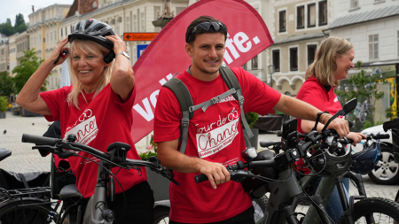 GAK-Profi Christian Lichenberger unterstützt die Tour de Chance 2026 in Steyr in Oberösterreich.