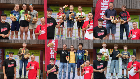 Sieger*innen bei der Siegerehrung des Charity-Bergzeitfahrens 2026 in Bruck an der Großglocknerstraße.