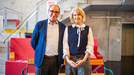 Caroline Culen und Sozialminister Johannes Rauch beim Volkshilfe-Symposium 2023.