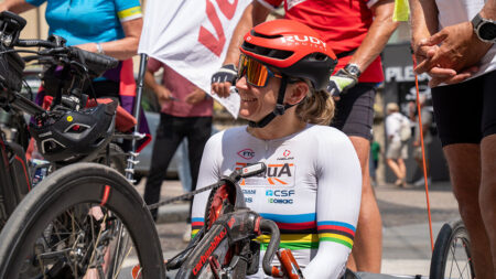 Handbike-Weltmeisterin Svetlana Moshkovich bei der Tour de Chance 2025 in Villach.