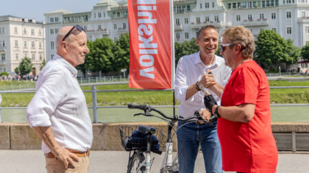 Siegi Pichler und Peter Eder bei der Tour de Chance 2025 in Salzburg.